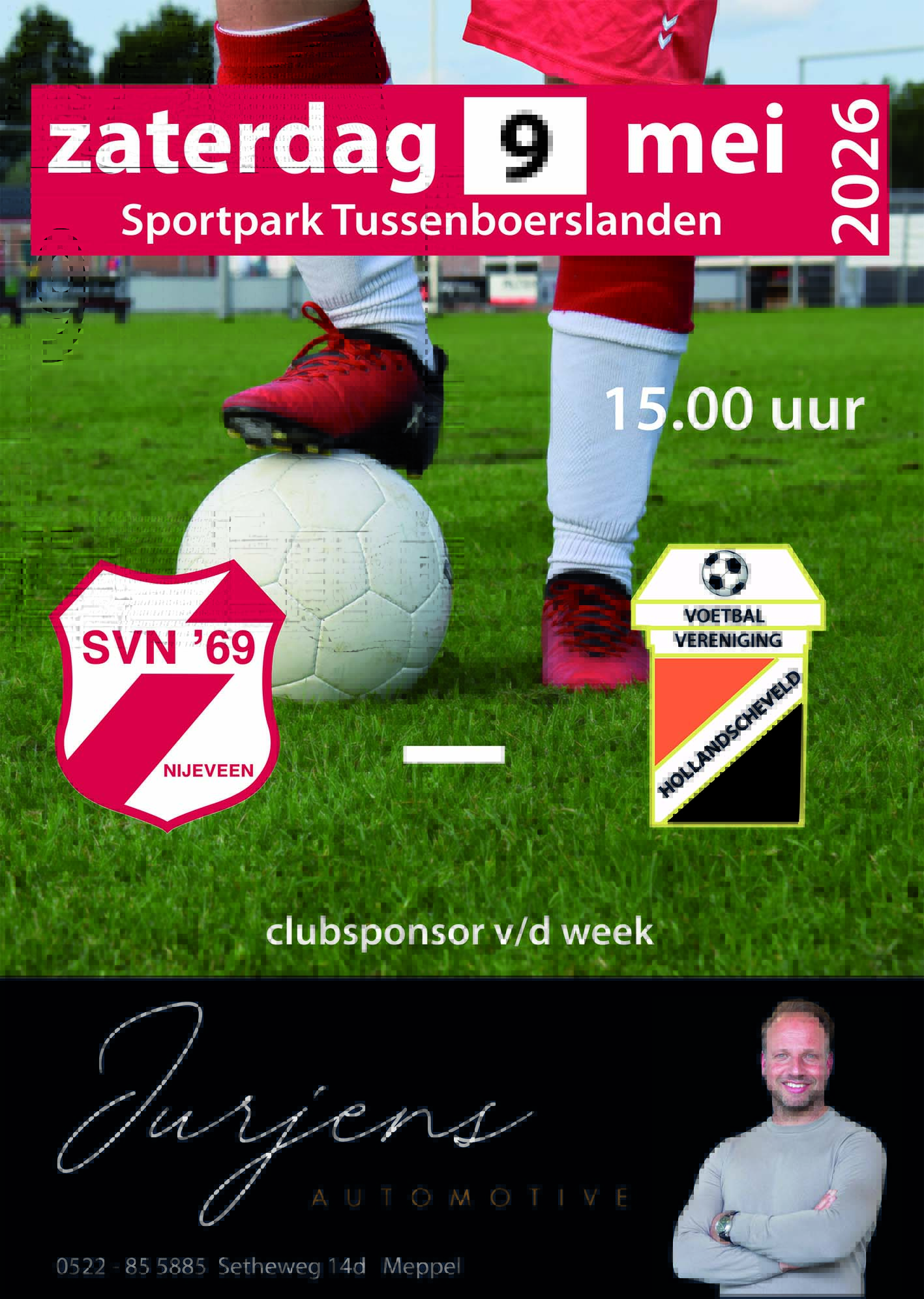 Zaterdag 9 mei SVN'69 -Hollandscheveld aanvang 15:00